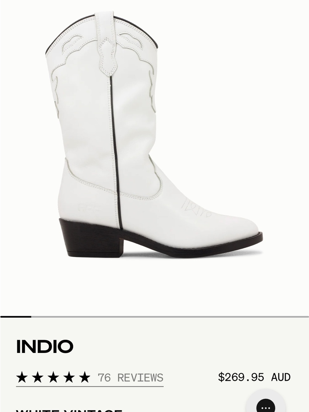 ROC Australia Indigo White Cowboy Boot